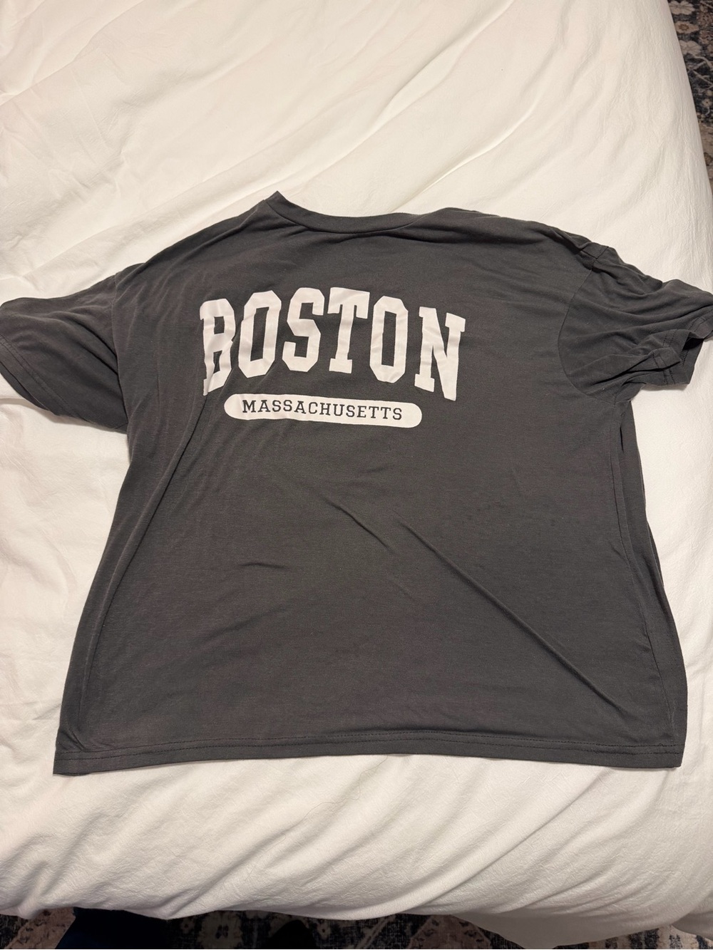 SHEIN Gray Boston Massachusetts Graphic Tee